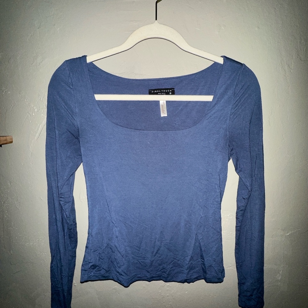 Final Touch Women's Blue Long Sleeve Blouse